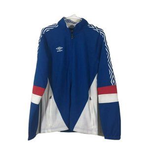 Umbro Soccer Full Zip Polyester Jacket USA Colors, Sz Small